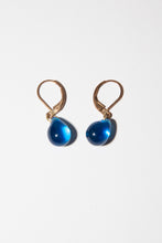 Vintage 1950s Blue Glass Drop Earrings