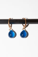 Vintage 1950s Blue Glass Drop Earrings