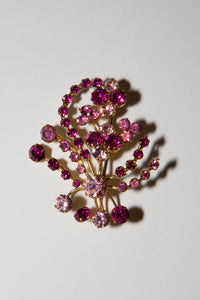 vintage pink crystal brooch 1950s costume jewellery alexandra king