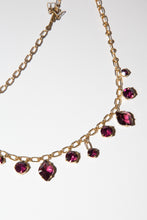 Vintage 1950s Amethyst Crystal Charm Necklace