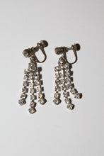 Vintage 1940s Crystal Tassel Drop Earrings