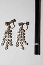 Vintage 1940s Crystal Tassel Drop Earrings