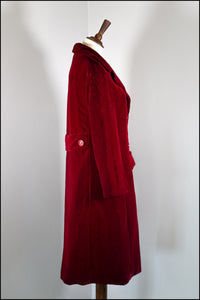 Vintage 1960s Christian Dior Red Velvet Coat