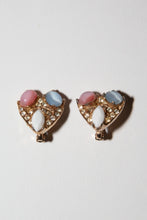 Vintage 1960s Cabochon Heart Earrings