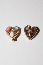 Vintage 1960s Cabochon Heart Earrings