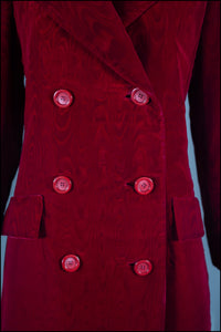 Vintage 1960s Christian Dior Red Velvet Coat