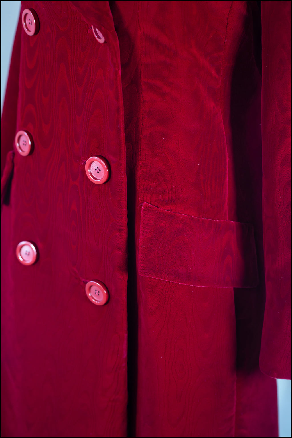 Vintage 1960s Christian Dior Red Velvet Coat