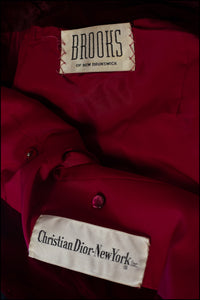 Vintage 1960s Christian Dior Red Velvet Coat