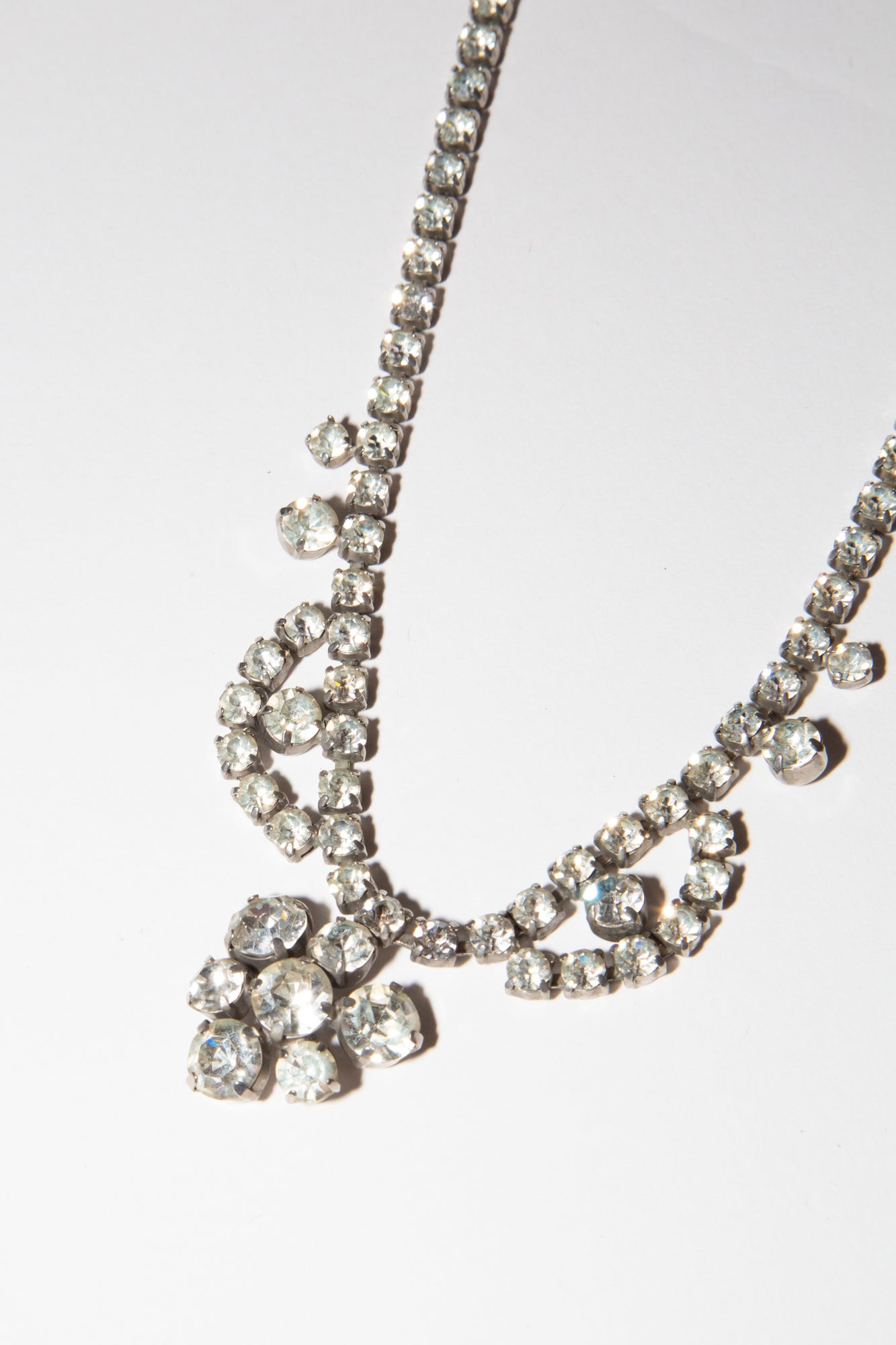 Vintage 1950s Floral Rhinestone Debutant Necklace