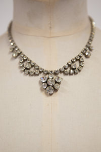 Vintage 1950s Floral Rhinestone Debutant Necklace