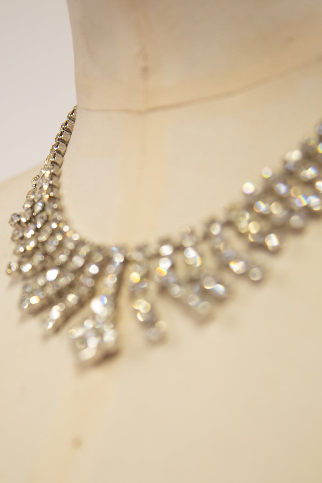 Vintage 1950s Art Deco Crystal Debutant Necklace