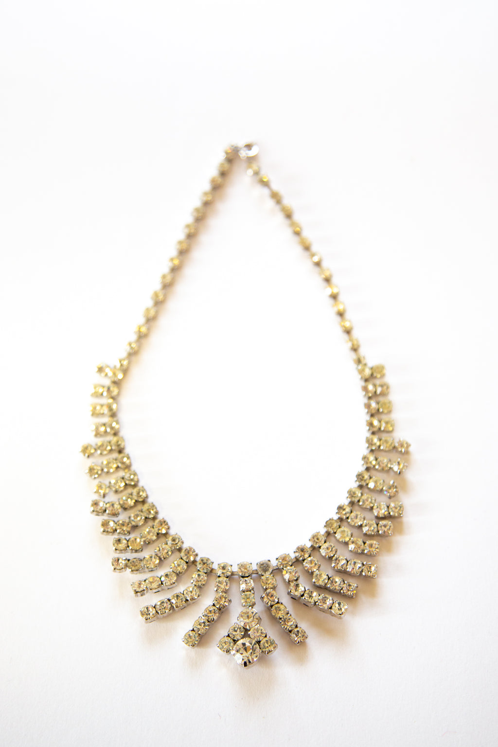Vintage 1950s Art Deco Crystal Debutant Necklace