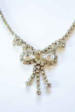 Vintage 1950s Crystal Bow Necklace