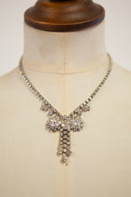 Vintage 1950s Crystal Bow Necklace