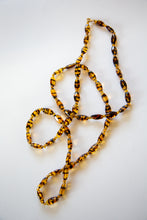 Vintage 1970s Tortoiseshell Glass Necklace and Bracelet