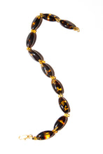 Vintage 1970s Tortoiseshell Glass Necklace and Bracelet