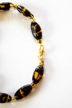 Vintage 1970s Tortoiseshell Glass Necklace and Bracelet