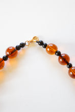 Vintage 1980s Amber Round Glass Necklace
