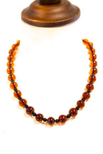 Vintage 1980s Amber Round Glass Necklace