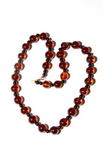 Vintage 1980s Amber Round Glass Necklace