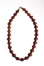Vintage 1980s Amber Round Glass Necklace