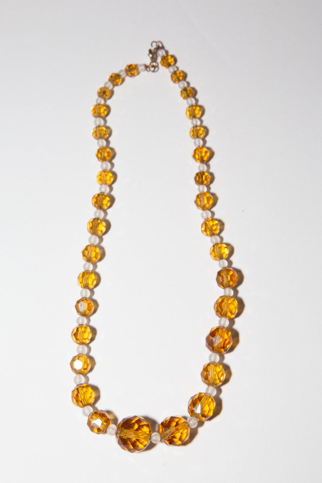 vintage amber crystal necklace 