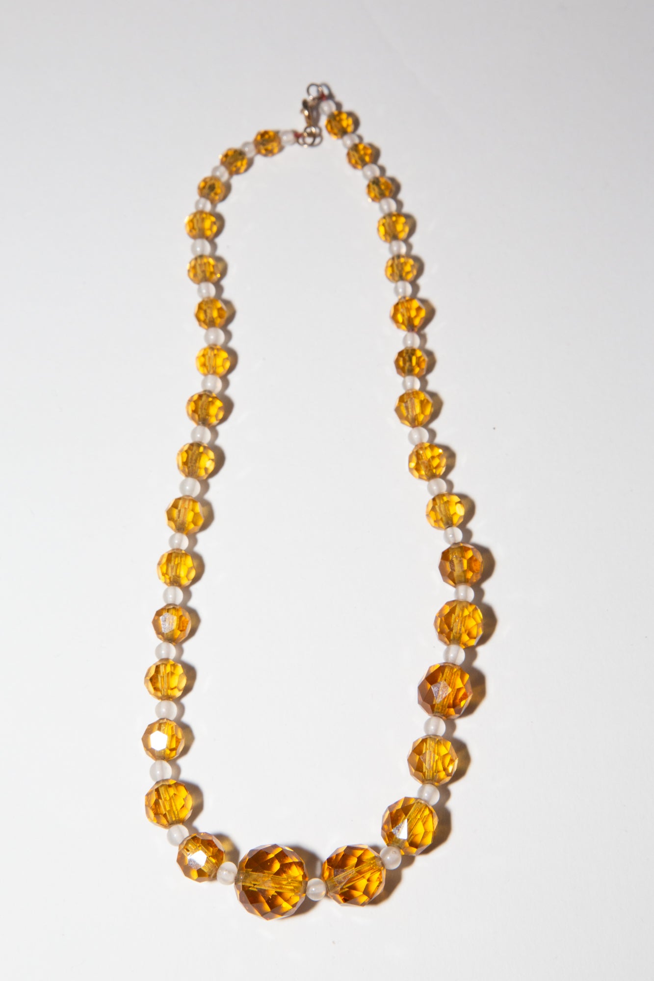 vintage amber crystal necklace 