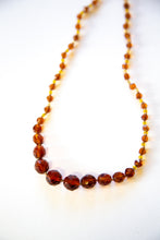 Vintage 1950s Amber Crystal Knotted Necklace
