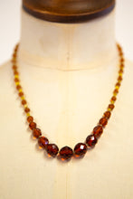 Vintage 1950s Amber Crystal Knotted Necklace
