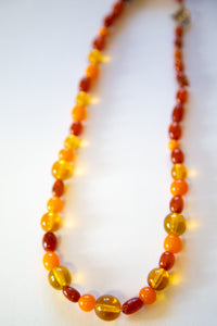Vintage 1940s Amber and Glass Necklace
