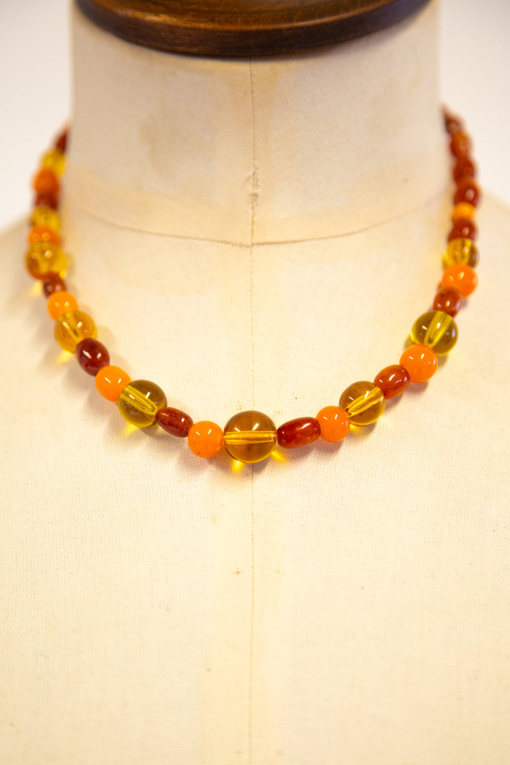 Vintage 1940s Amber and Glass Necklace