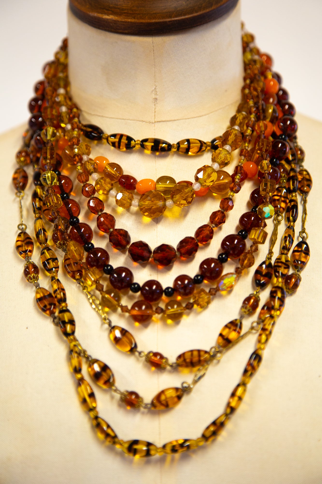 vintage amber glass necklace alexandra king 