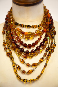 Vintage 1960s Light Amber Crystal Necklace