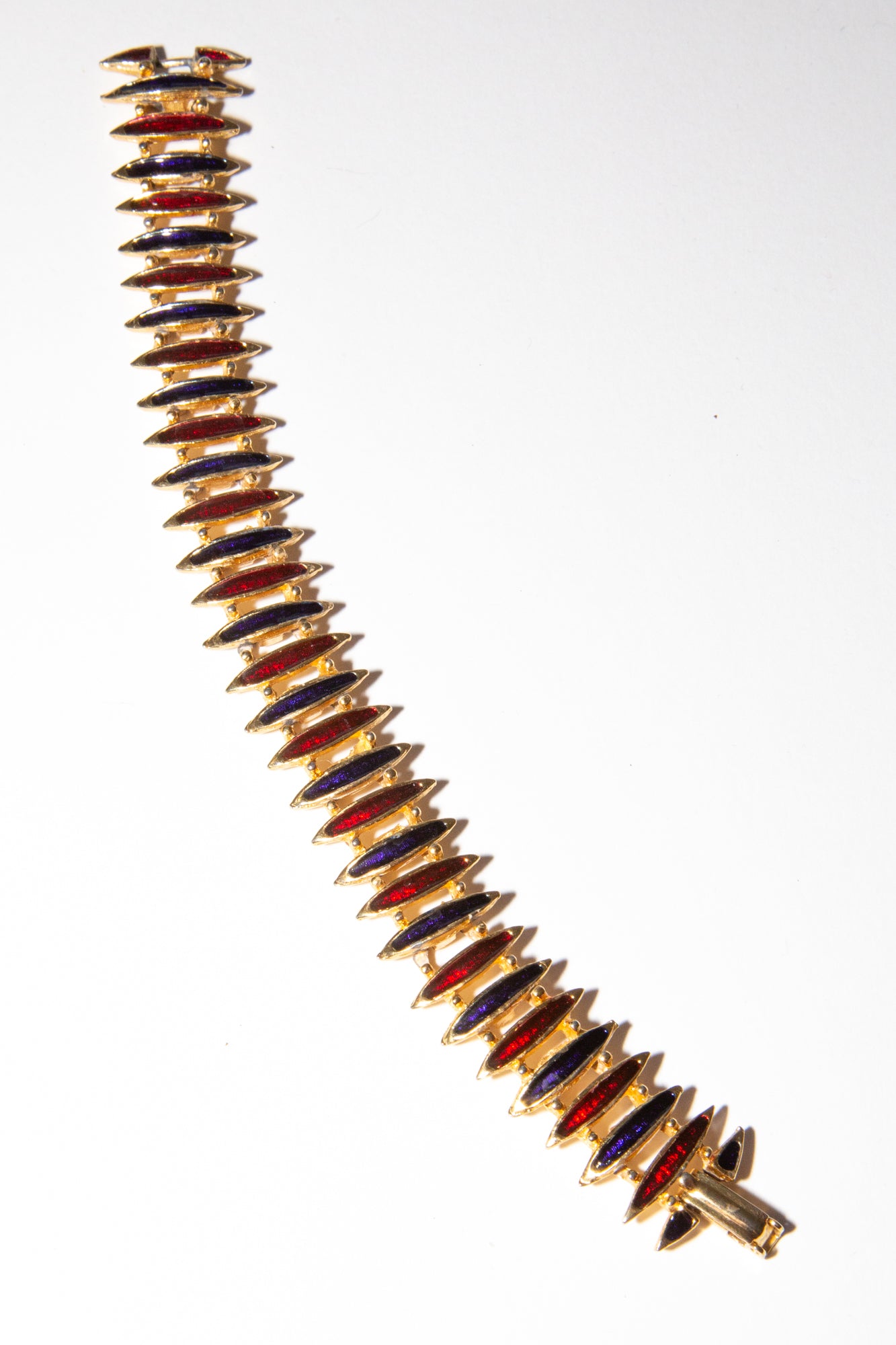 Vintage 1980s Blue Red Gold Bracelet