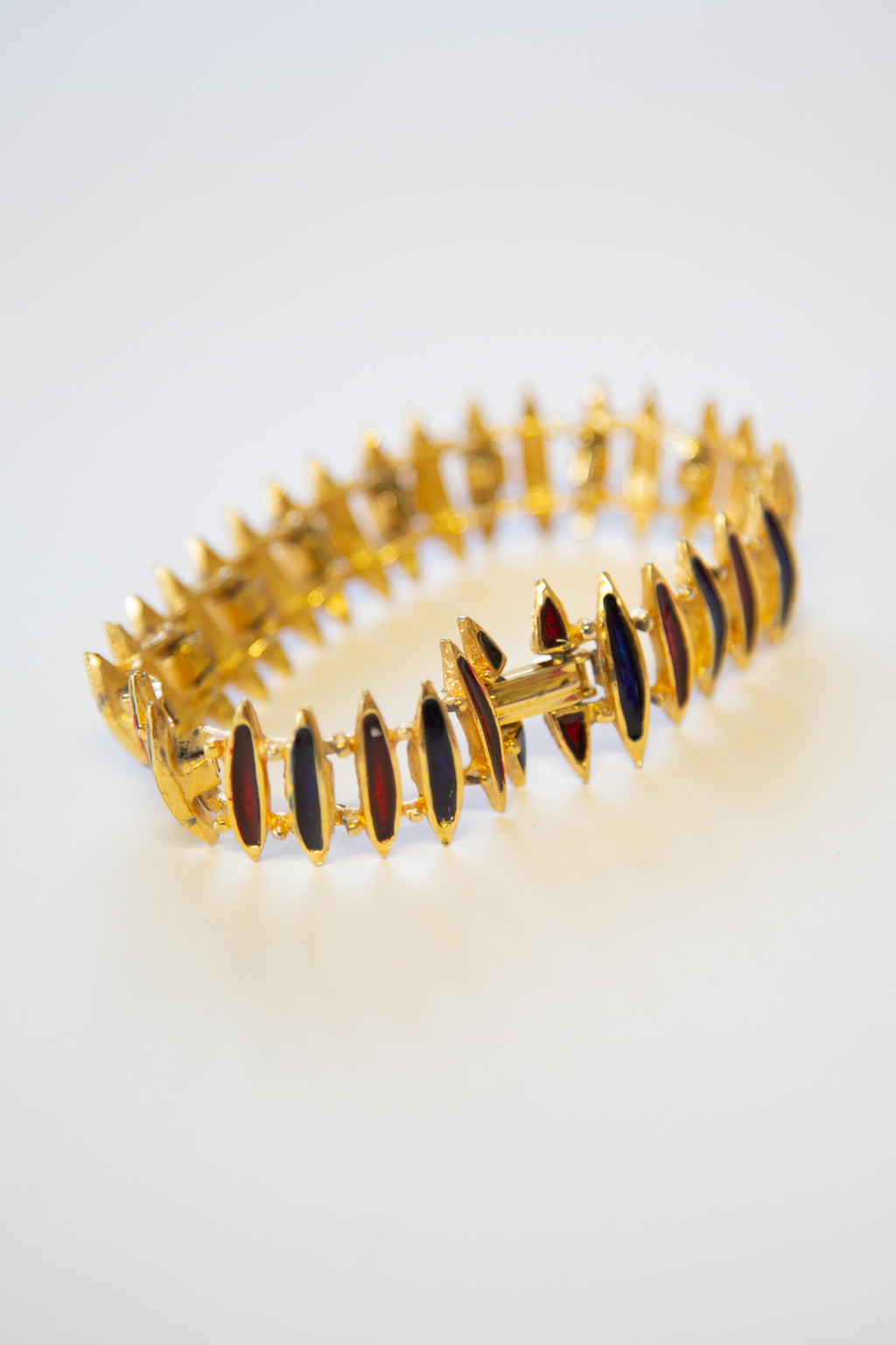 Vintage 1980s Blue Red Gold Bracelet