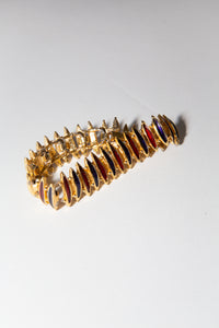 Vintage 1980s Blue Red Gold Bracelet
