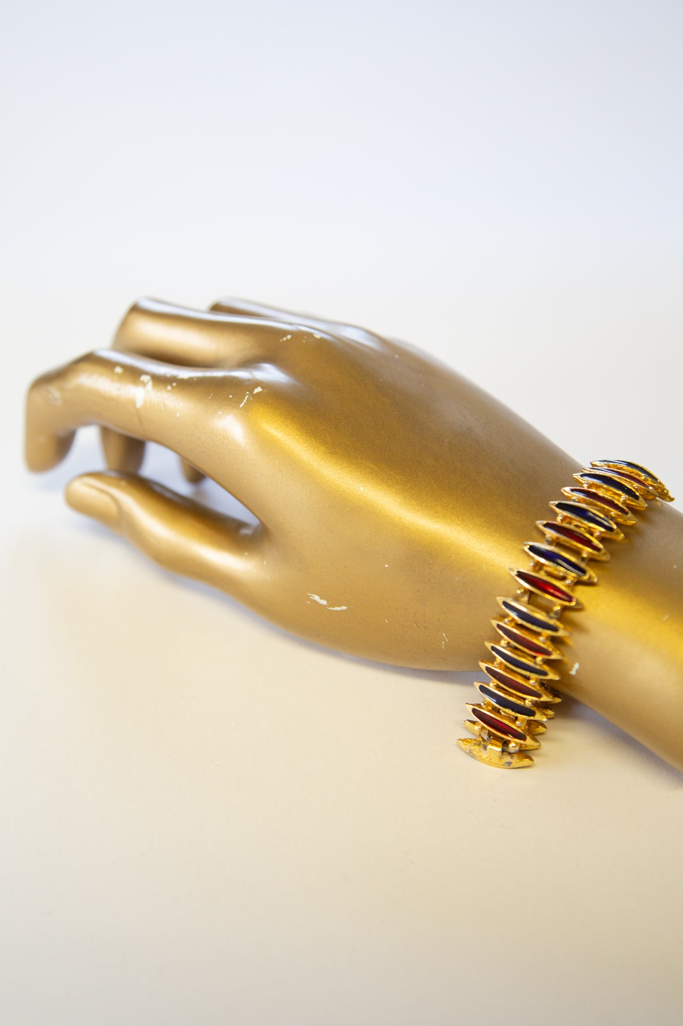 Vintage 1980s Blue Red Gold Bracelet