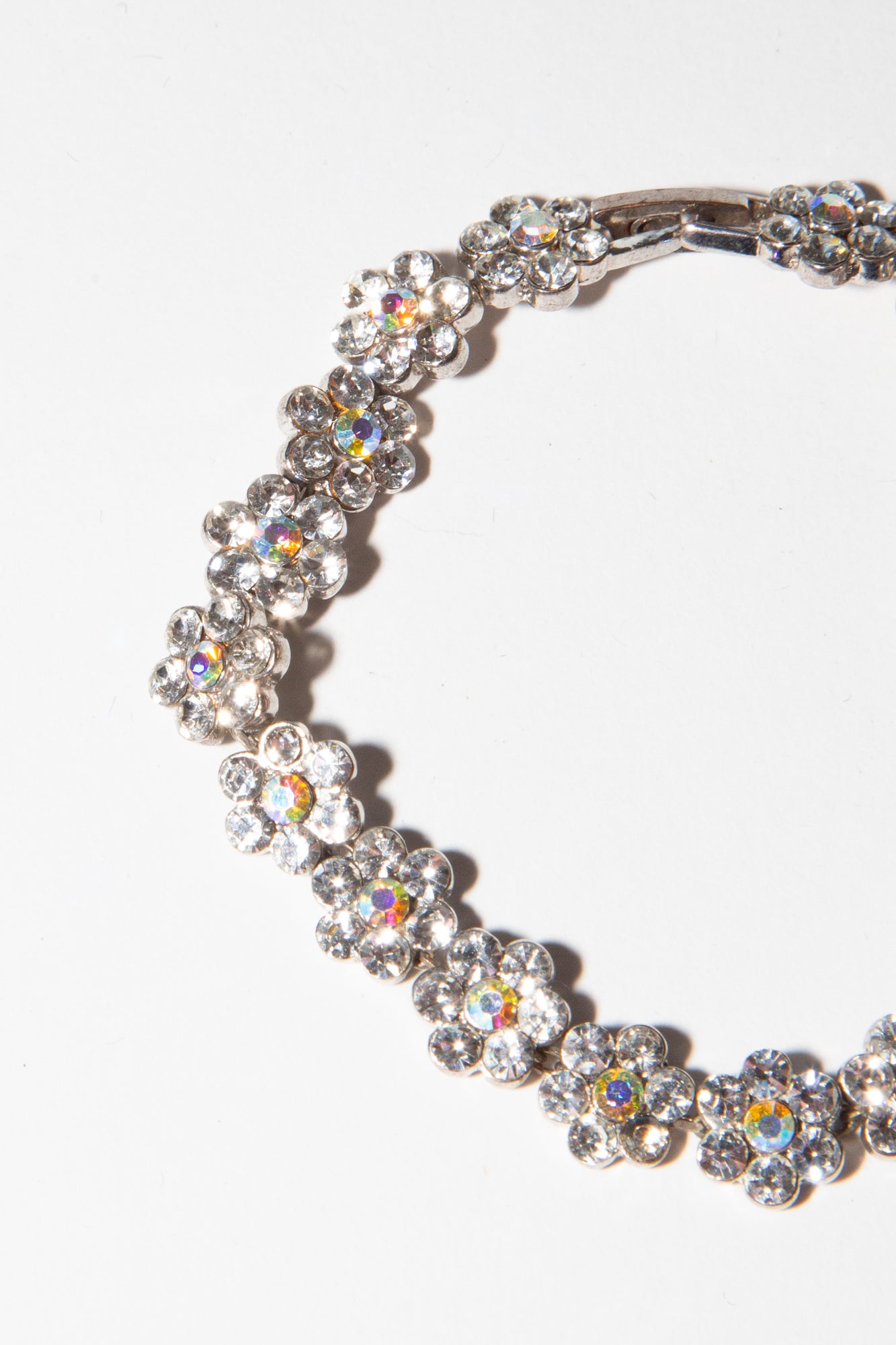 Vintage 1960s Crystal Flower Bracelet