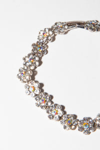 Vintage 1960s Crystal Flower Bracelet