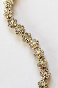 Vintage 1960s Crystal Flower Bracelet