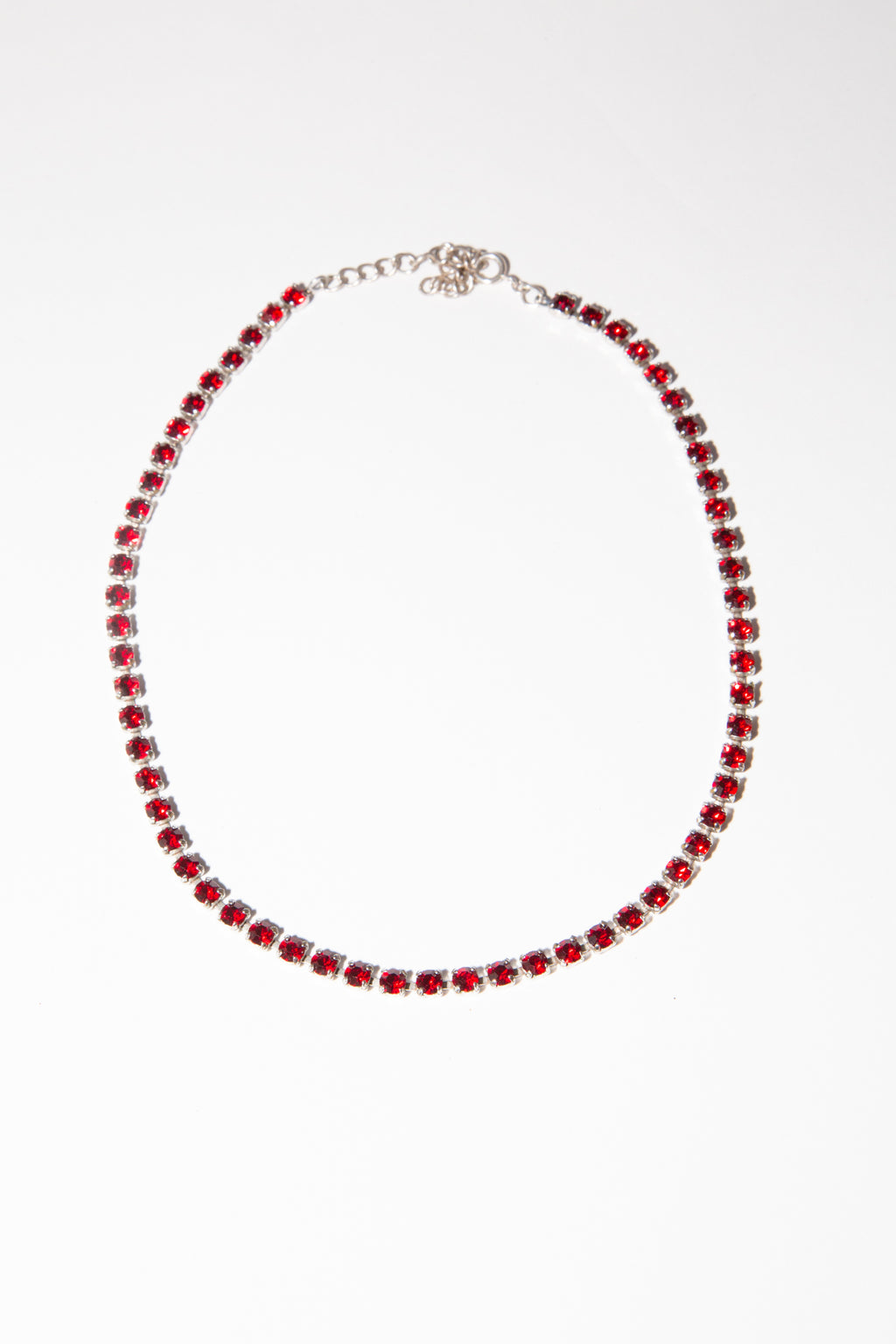 Vintage 1950s Red Rhinestone Crystal Necklace