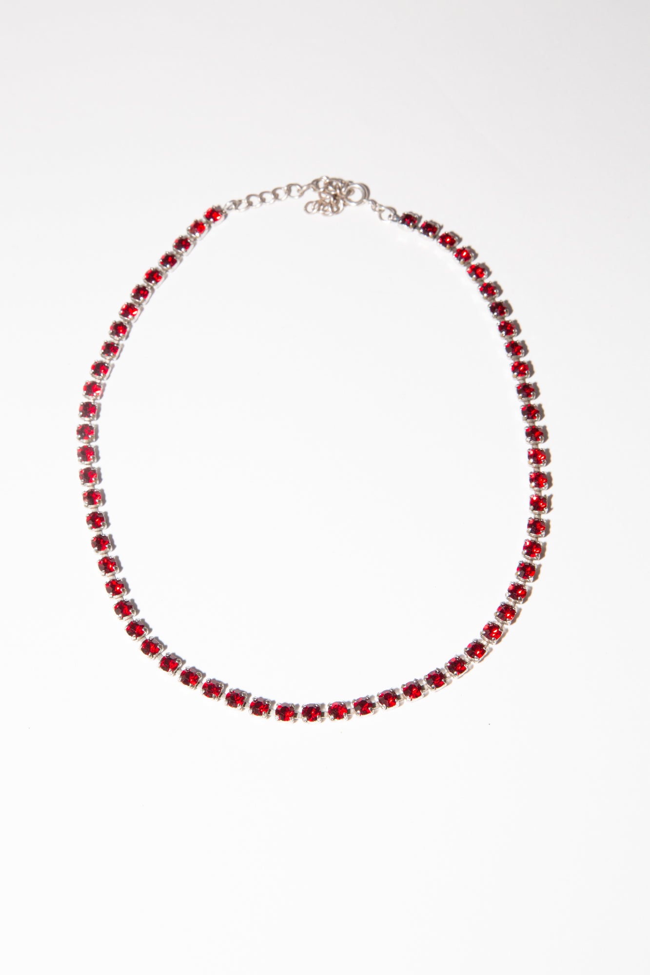 Vintage 1950s Red Rhinestone Crystal Necklace