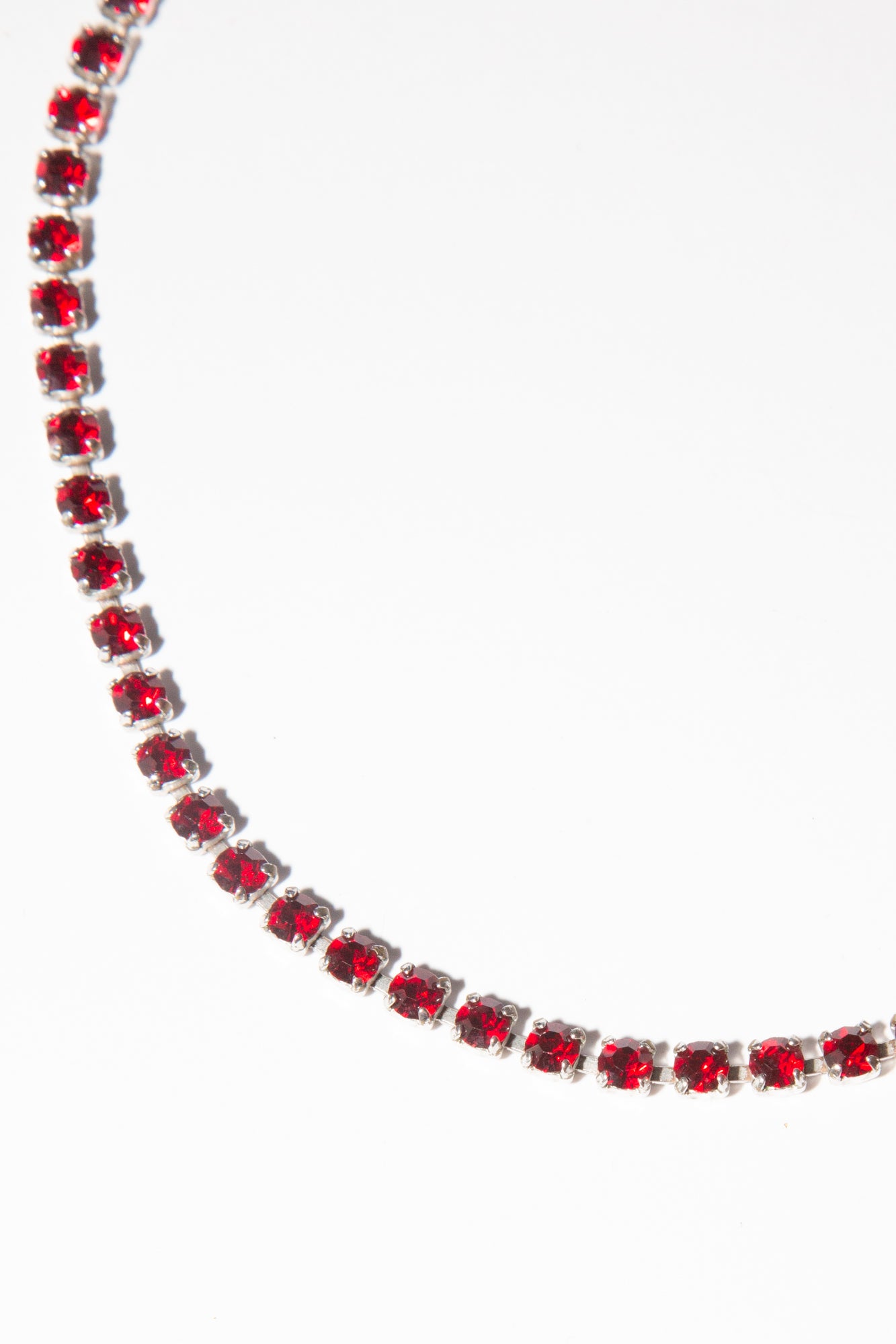 Vintage 1950s Red Rhinestone Crystal Necklace