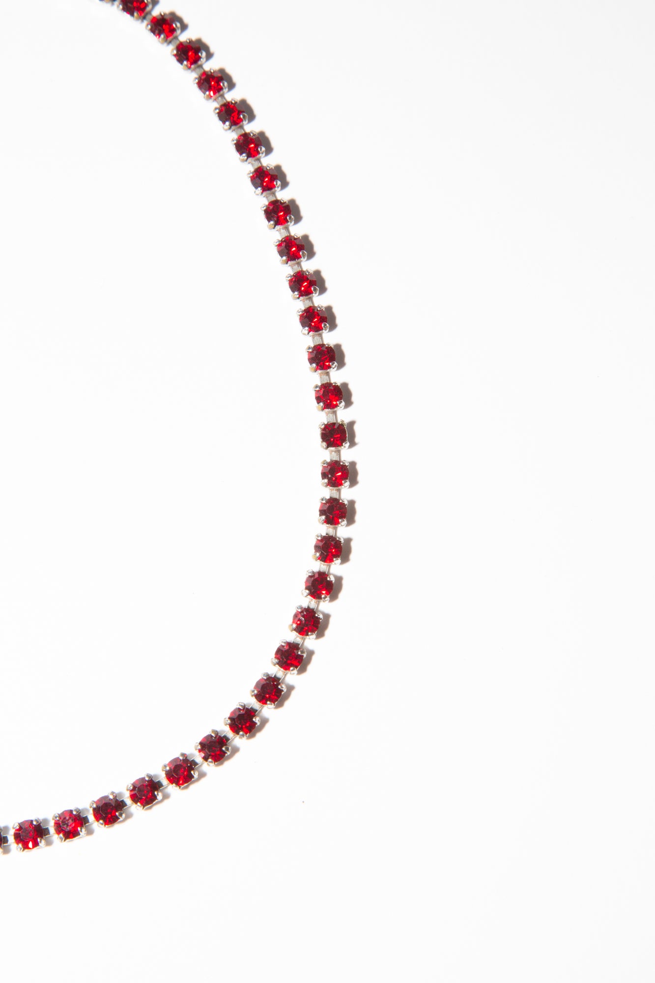 Vintage 1950s Red Rhinestone Crystal Necklace