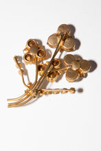 Vintage 1950s Pale Blue Crystal Flower Brooch