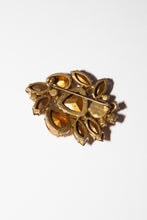 Vintage 1950s Abstract Topaz Rhinestone Brooch