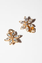 Vintage 1980s Crystal Flower Earrings