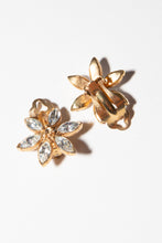 Vintage 1980s Crystal Flower Earrings