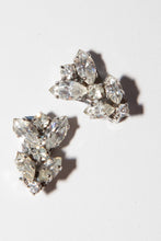 Vintage 1950s Marquise Cut Rhinestone Earrings