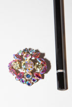 Vintage 1950s Pink Iridescent Cross Brooch